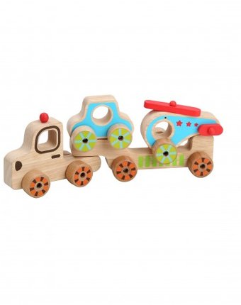 Деревянная игрушка Lucy & Leo Паровозик-набор Мой первый транспорт