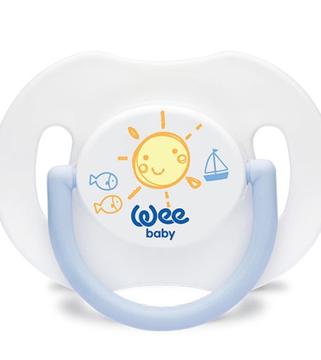 Пустышка WeeBaby BUTTERFLY с колпачком силикон, от 6 месяцев