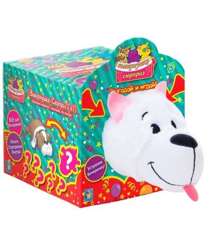 Игрушка-вывернушка 1Toy Сюрприз Хаски 23 см цвет: белый