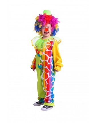 Миниатюра фотографии Пуговка карнавальный костюм клоун сказочный маскарад