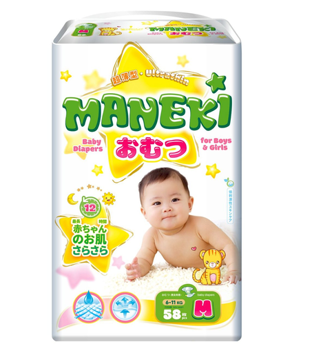 Подгузники Maneki детские одноразовые (6-11 кг) шт.