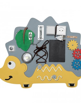 Миниатюра фотографии Деревянная игрушка kett-up бизиборд добрый ежик