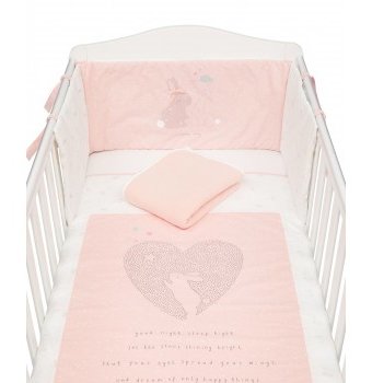 Миниатюра фотографии Набор для детской кроватки "крошки-кролики", розовый