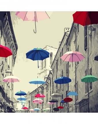 Molly Картина по номерам Разноцветные зонтики 40х50 см