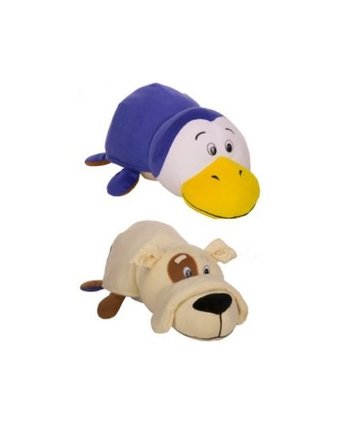Игрушка-вывернушка 1Toy Собака-Пингвин 12 х 6 х 8 см цвет: синий/бежевый