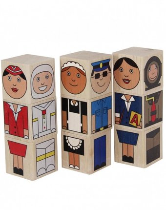 Миниатюра фотографии Деревянная игрушка краснокамская игрушка кубики профессии