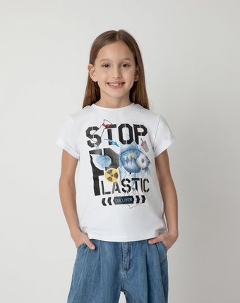 Футболка Stop Plastic для девочки Gulliver