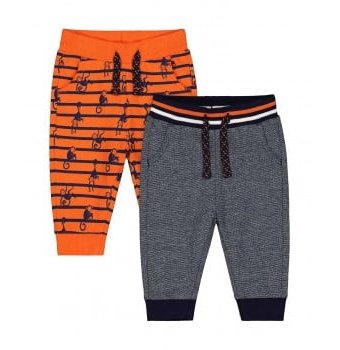 Миниатюра фотографии Спортивные брюки "обезьянки", 2 шт., оранжевый, серый