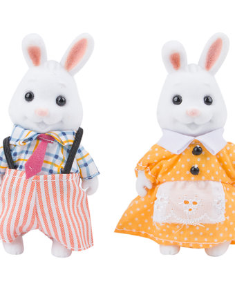 Набор фигурок Mimi Stories Семья белых кроликов (2 фигурки), 8 см