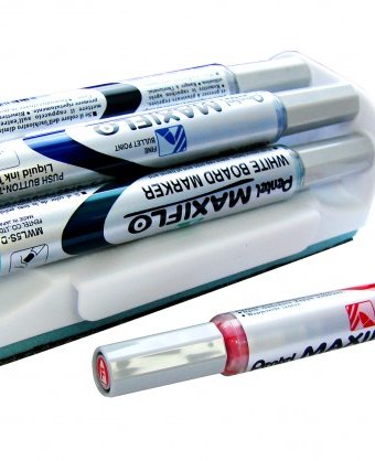 Pentel Набор маркеров для досок с магнитной губкой Maxiflo 4.0 мм 4 цвета