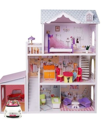 Миниатюра фотографии Дом для кукол edufun с комплектом мебелью 123 см