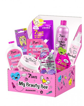 7Days Подарочный набор средств по уходу за кожей лица, тела и волосами my beauty box №203