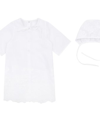 Миниатюра фотографии Крестильный набор рубашка/чепчик зайка моя newborn