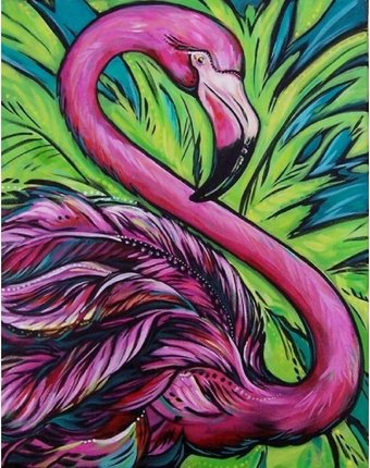 Color Kit Картина со стразами Розовый фламинго