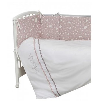 Комплект постельных принадлежностей Perina Toys "Форест", 120х60 см, розовый, айвори