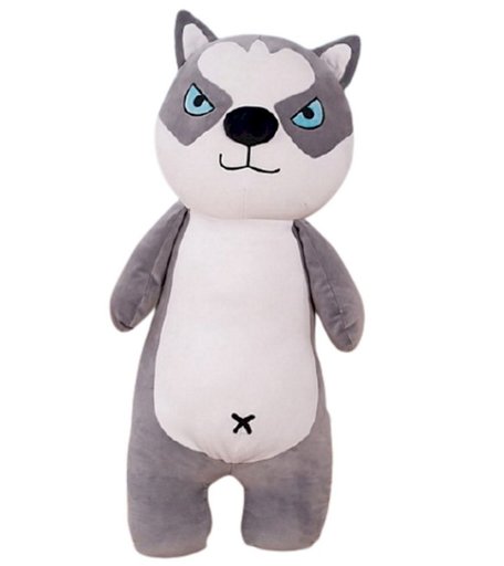Мягкая игрушка Super01 Хаски 70 см цвет: серый