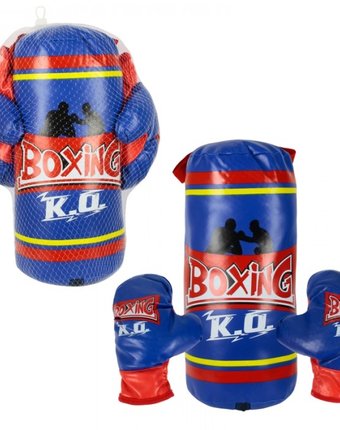 1 Toy Набор для бокса груша перчатки 21x15x38 см