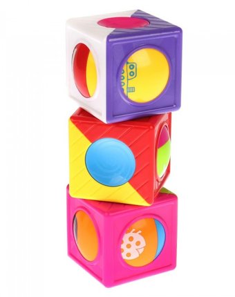 Миниатюра фотографии Развивающая игрушка умка пирамидка с 3-мя кубиками