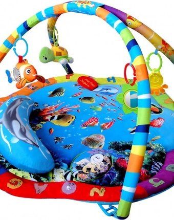 Миниатюра фотографии Развивающий коврик leader kids с подвесными игрушками подводный мир