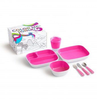 Миниатюра фотографии Набор посуды munchkin 7 предметов, розовый