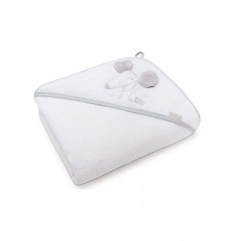 Полотенце с капюшоном "Мышка" Perina, 95х95 см, белый