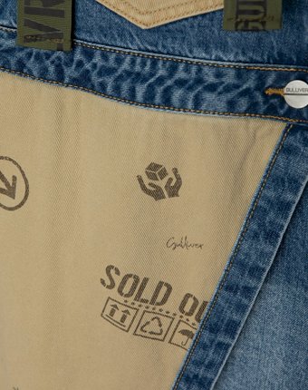 Миниатюра фотографии Сарафан джинсовый с вставками gulliver