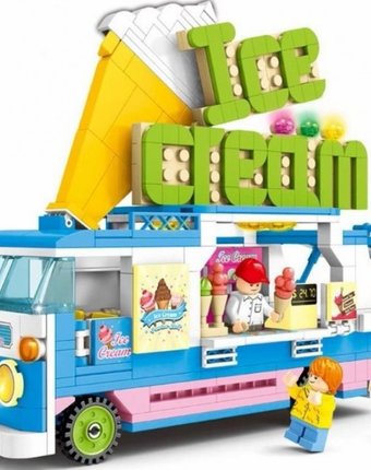 Миниатюра фотографии Конструктор sembo фургончик мороженое (453 детали)