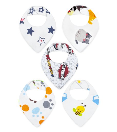 Слюнявчик NDCG из 100% хлопка mother care, 5 шт, для мальчиков, с 3 месяцев, 33 х 30 см