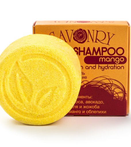 Твердый шампунь SAVONRY Твердый шампунь MANGO (Манго) (питание и увлажнение) 80 г