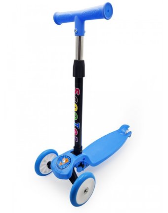 Миниатюра фотографии Трехколесный самокат funky toys складной с регулируемой ручкой свет 72 см s+s