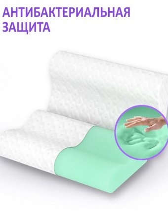Intellecta Подушка для взрослых Green Ergo mini с эффектом памяти и антибактериальной защитой