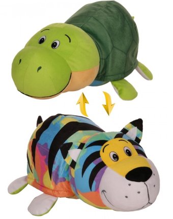 Мягкая игрушка 1 Toy Вывернушка Радужный тигр-Черепаха 2 в 1 40 см