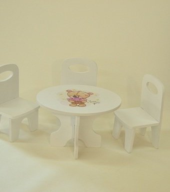 Миниатюра фотографии Коняша набор стол и стулья мишутки романтик