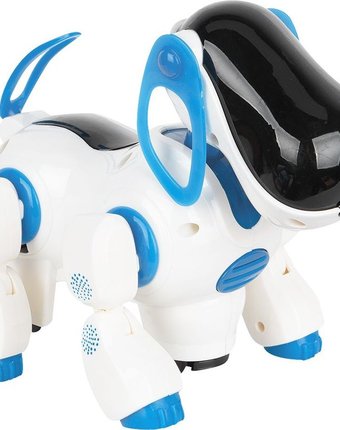 Миниатюра фотографии Интерактивная собака игруша собака 20 см цвет: белый/черный