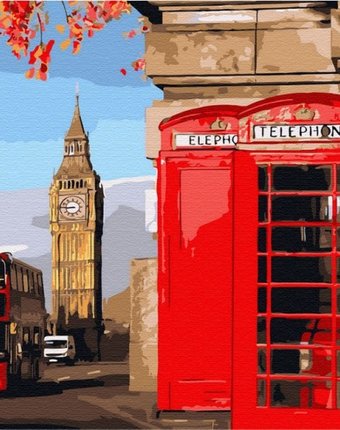 Миниатюра фотографии Molly картина по номерам с цветной схемой на холсте улицы лондона 40х30 см