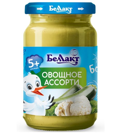 Пюре Беллакт из брокколи, цветной капусты и кабачков , 170 гр г, с 5 месяцев