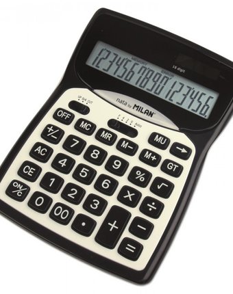 Миниатюра фотографии Milan калькулятор настольный 16 разрядов 152016bl