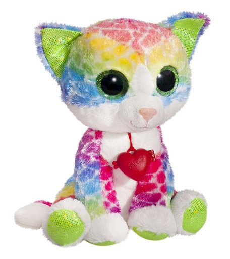 Мягкая игрушка Fancy Глазастик Котик 23 см цвет: зеленый/голубой/желтый