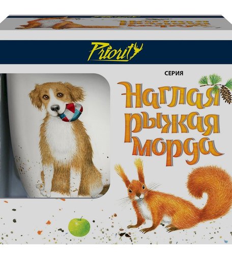 кружка Priority Наглая рыжая морда Собака, 380 мл