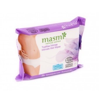 Органические влажные салфетки для интимной гигиены Masmi Natural Cotton, 20 шт