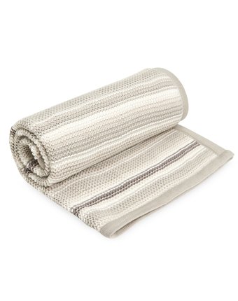 Одеяло Mothercare в полоску вязаное, 90х70 см, бежевый