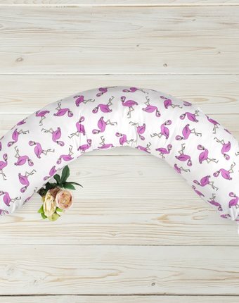 Миниатюра фотографии Amarobaby подушка для беременных фламинго 170х25 см