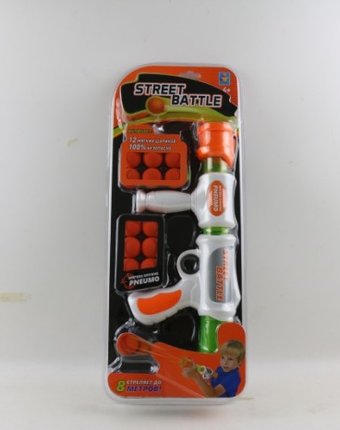 Миниатюра фотографии 1 toy игрушечное оружие street battle с мягкими шариками 12 шт.
