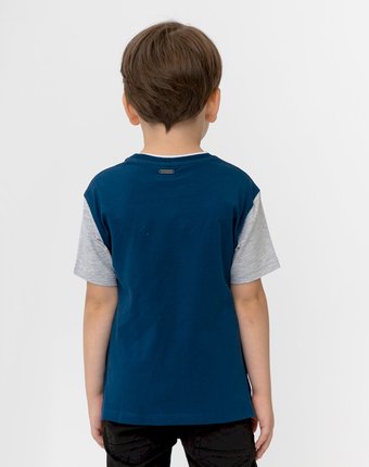 Миниатюра фотографии Серо-синяя футболка с принтом button blue