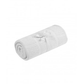 Миниатюра фотографии Ажурное одеяло mothercare для колыбели, 90х70 см, белый