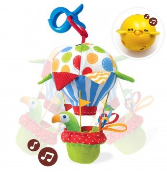 Миниатюра фотографии Игрушка мягкая музыкальная "попугай на воздушном шаре" yookidoo