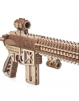 Миниатюра фотографии Wood trick механическая сборная модель штурмовая винтовка ar-t (496 деталей)