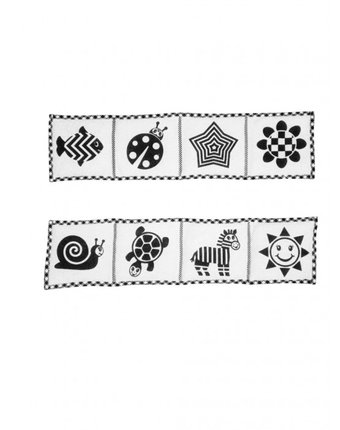Миниатюра фотографии Развивающая игрушка потешка mimi книжка с черно-белыми картинками