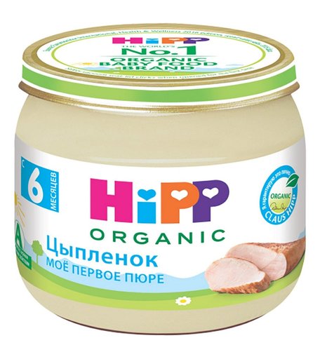 Пюре Hipp цыпленок, с 6 месяцев, 80 г