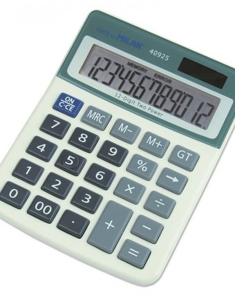 Milan Калькулятор настольный полноразмерный 12 разрядов 40925BL